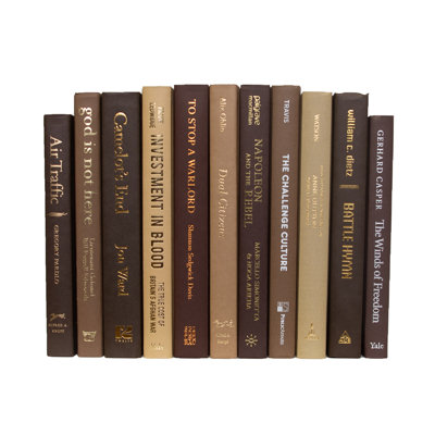 Decorative Books - Chocolate Book Bundle - 1 Foot of Brown Books