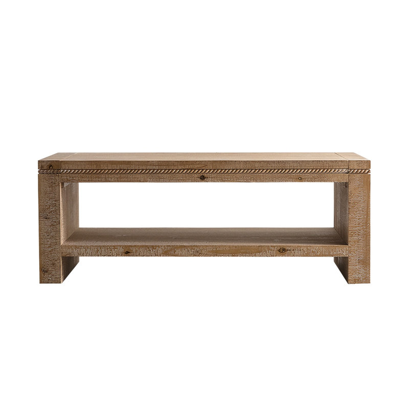 Table basse 47,24 "rustique rectangulaire à 2 niveaux avec tablette de rangement ouverte pour le salon / appartement