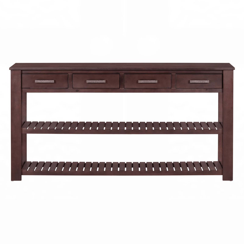 Élégante console d'entrée avec 4 tiroirs et 2 tablettes, idéale pour un décor organisé et élégant
