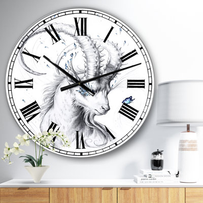 Horloge murale de grand chalet bleu Capricorne