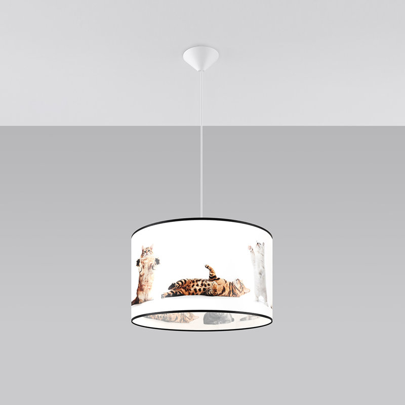 1 - Light White Pendant, 28cm H x 43cm W x 43cm D