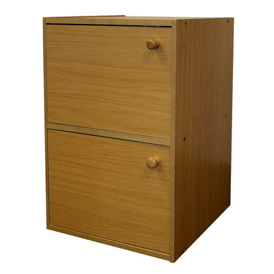 Bibliothèque de 24 po de hauteur avec 24 portes et 2 portes - Le bois au fini naturel ajoute du rangement supplémentaire au bureau, au salon et à la pièce - Surface élégante à gratter - Surface