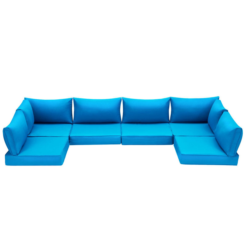 4" Outdoor Replacement Cushion Set Seat/Back Cushion for Patio Furniture, Sky Blue