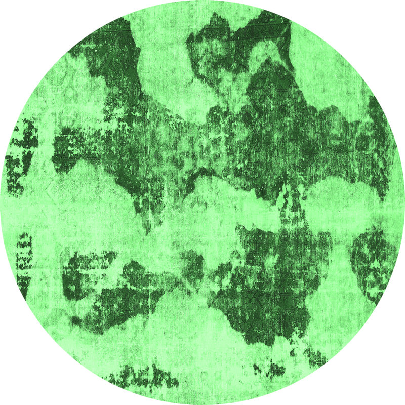 Washable Abstract Indoor Rug, Round 3'