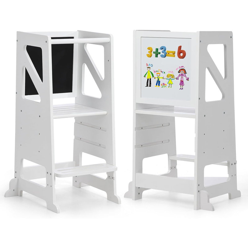 Jadea White Step Stool with Storage