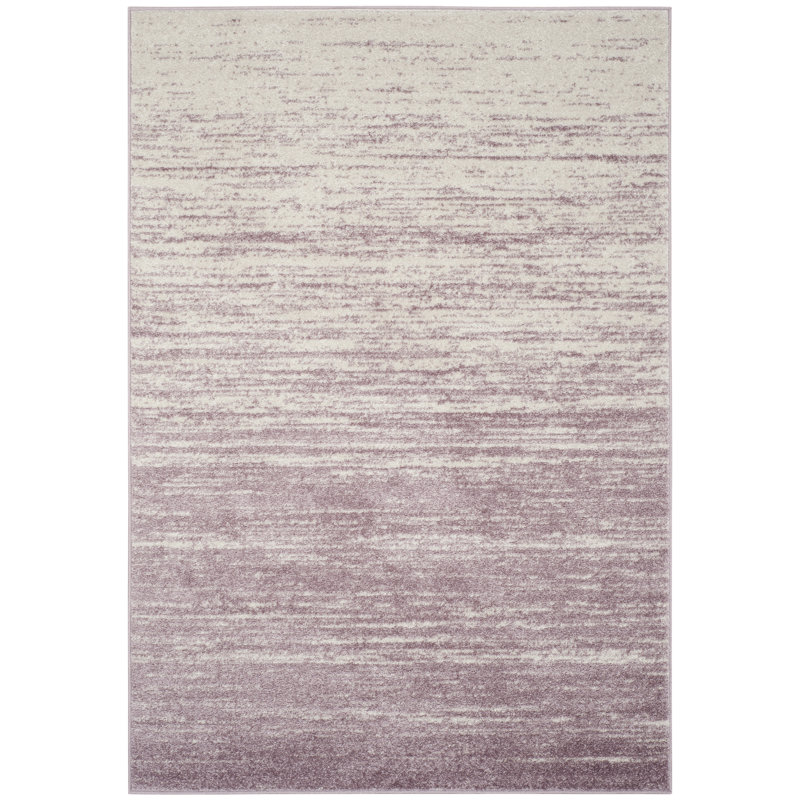 Bethlyn Ombre Cream/Purple Area Rug, Rectangle 6' x 9'
