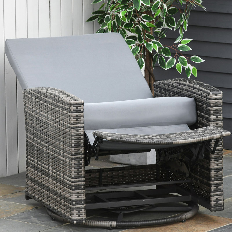 Fauteuil inclinable pivotant en osier Outsunny