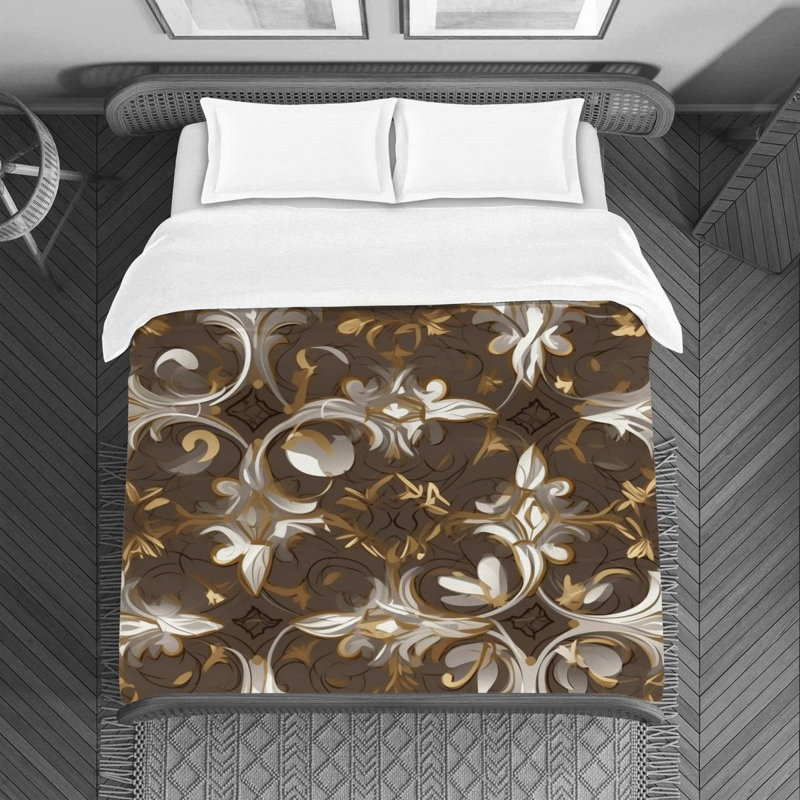 Polyester Damask Duvet Cover, Queen Duvet Cover