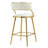 Set Of 2 26'' Counter Height Bar Stools With Corduroy Upholstery, Golden Chromed Base, And Comfortable Back Support-1272882995