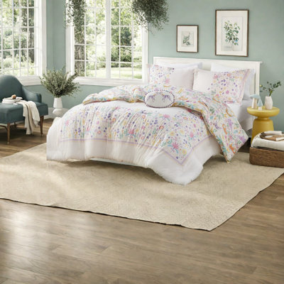 Comfortable Purple Twin Bedding Sets, Sustainable Cotton & Modern Floral Design