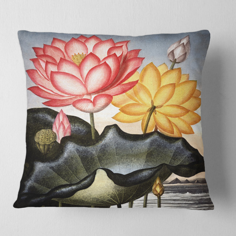 Coussin décoratif imprimé Vintage Flowers II, 18" x 18"