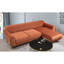 Canapé-lit d'angle Cinnamon, structure en bois de hêtre et panneau de particules, 113,0 po x 66,5 po x 33,5 po | Tissu 100% polyester, mousse 28,0 cm | Système de canapé-lit durable avec mécanisme de dossier, pieds en métal doré, 2 coussins inclus-1924274395-1924274392
