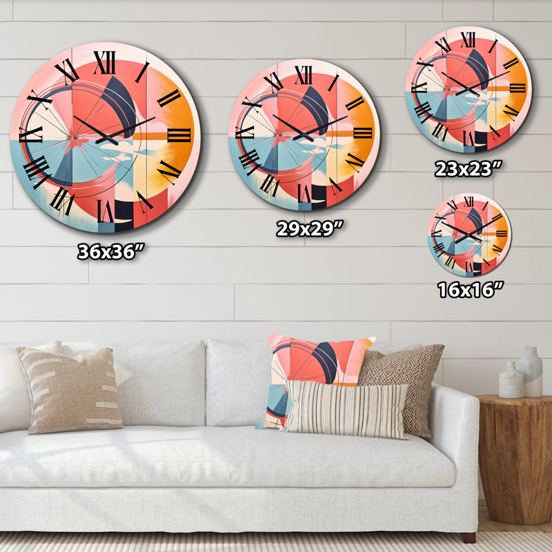 Horloge murale abstraite Mid-Century, Moyenne