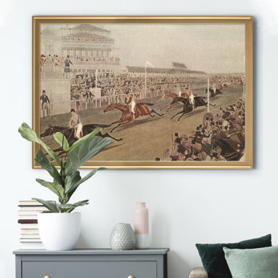 The Grand Steeple Chase IV - Matted and Framed Under Acrylic Glass, Large Living Room Wall Art