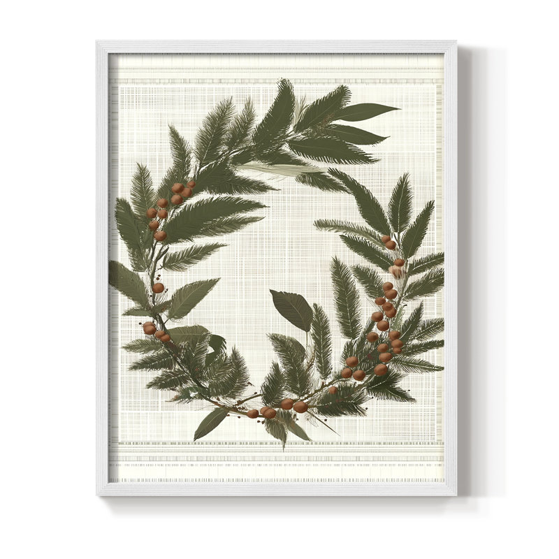 «Christmas Holiday», art encadré CECLX III, bois massif, H 11 po x l 9 po, Blanc