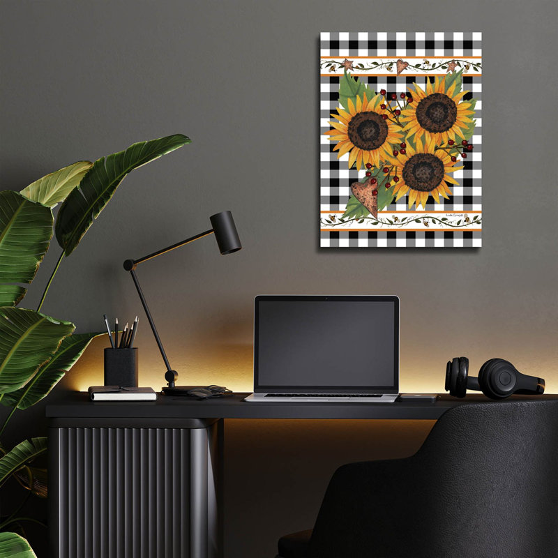 «Sunflowers and Vines» par Linda Spivey, art mural en verre acrylique, H 16 po x l 12 po