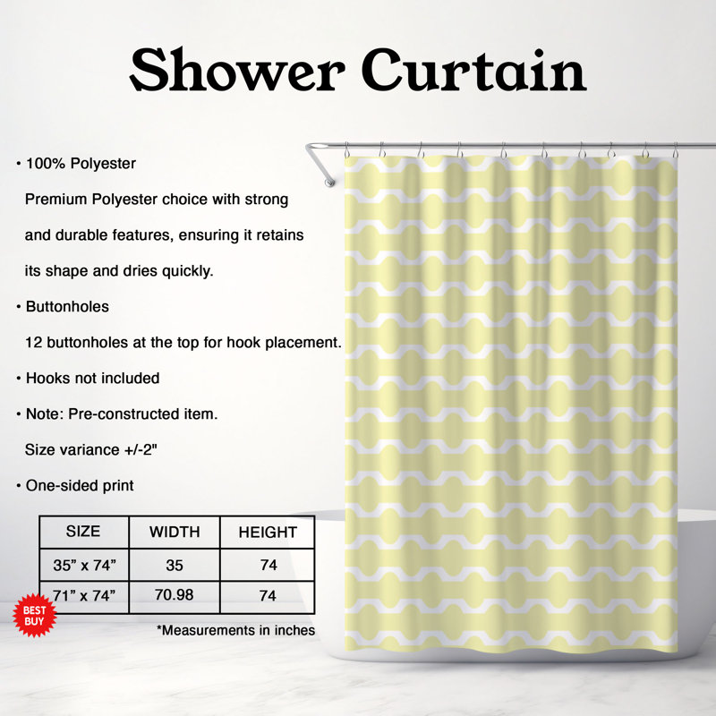 Rideau de douche Pastel Arc - Premium, H 74 po x l 71 po