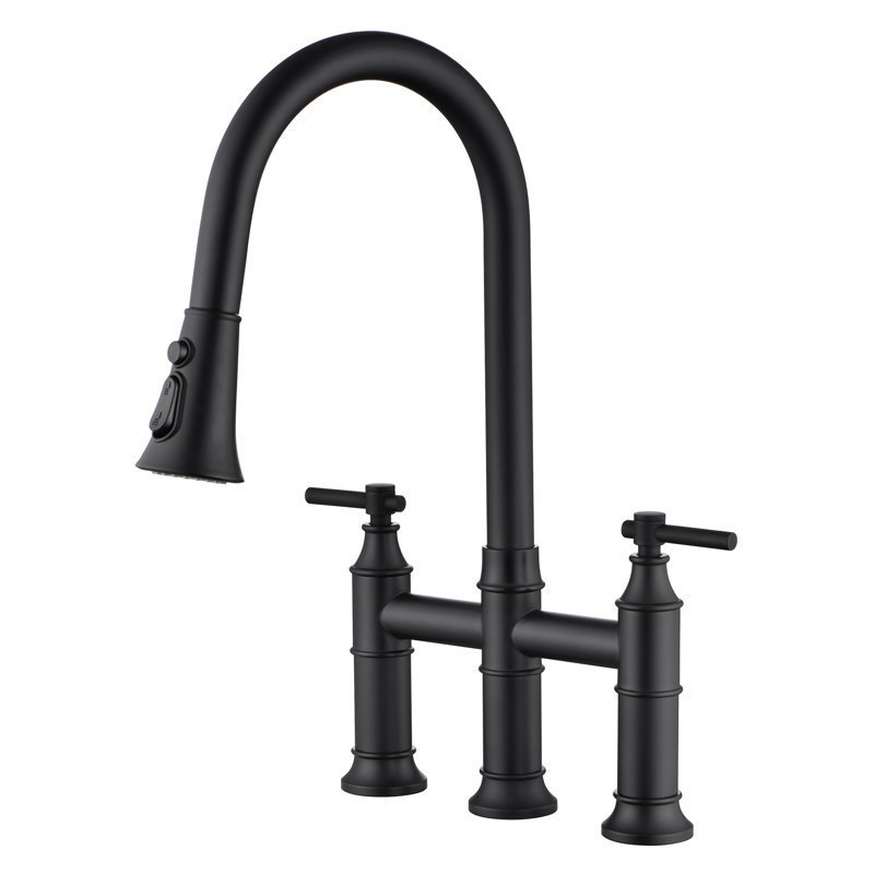Robinet de cuisine rétractable Sumerain SWF6119PQ-XX, Noir mat