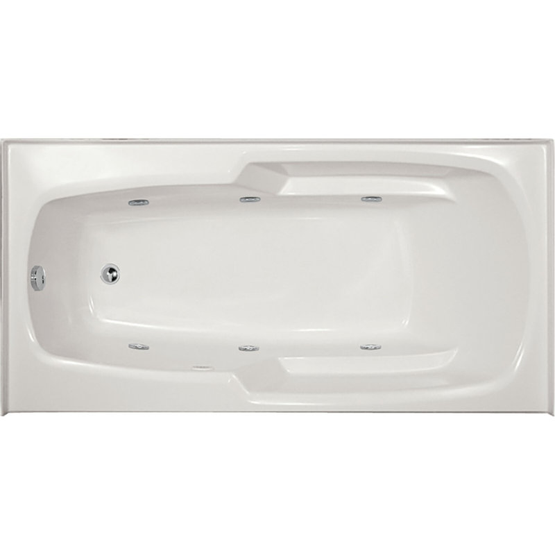 Entre 66'' L Bathtub, White, Polished Nickel