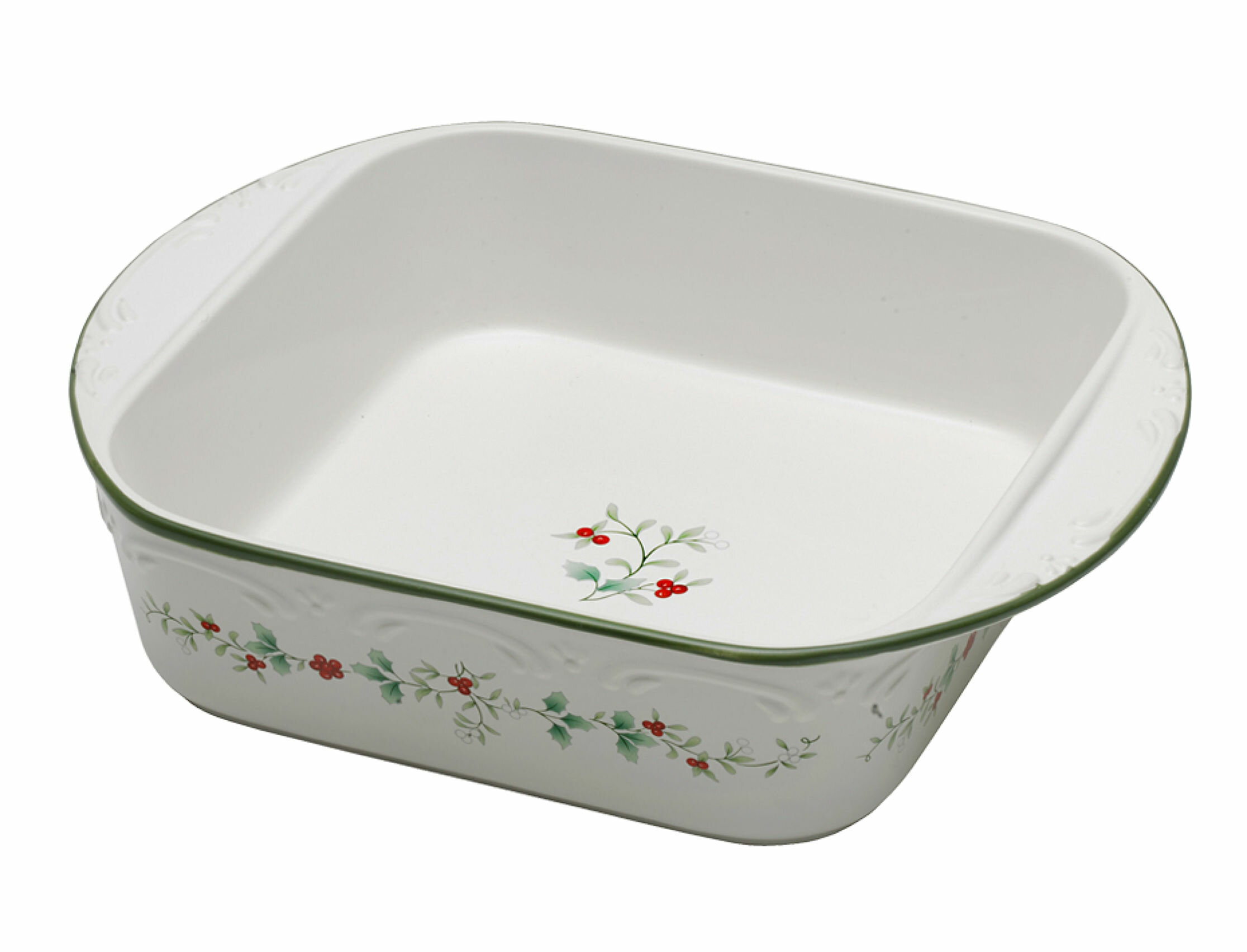 Pyrex Sculpted Baking Dish 8 Square w/ Red Lid