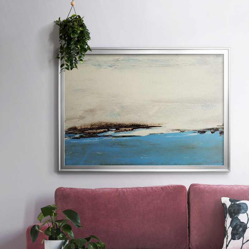 «Bridges Cyan II», toile tendue avec cadre_2781855, Argent, H 30 po x l 44 po x P 1,5 po