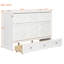 Grand lit escamotable avec grands tiroirs et port USB, blanc brossé-1117070619