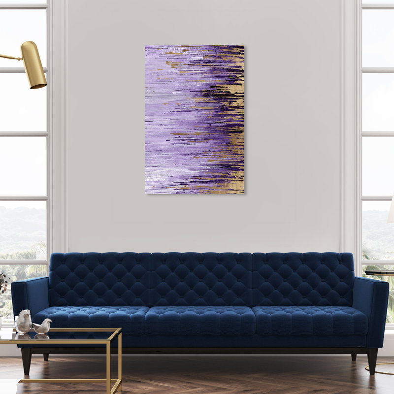 Lavande Rains Duet I - Peinture, Toile tendue, H 36 po x l 24 po