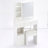 29.2" Small Space Left Drawer Desktop Vanity Table + Cushioned Stool, Extra Large Right Sliding Mirror, Multi Layer High Capacity Storage, Practical Fashionable Dresser, Suitable For Small Space-394764248