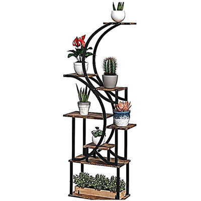 S-Shaped Plant Stand, 8 Tier Plant Shelf, Corner Plant Rack for Multiple Plants