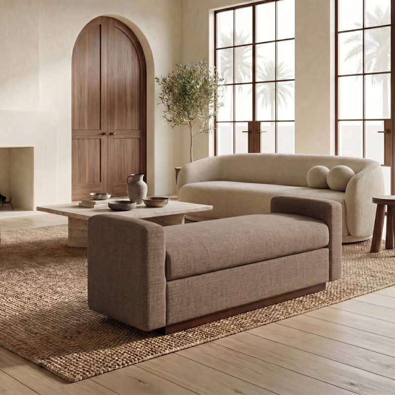 Banc rembourré Joanndria, Brown