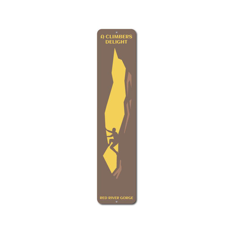 Enseigne en aluminium Climbers Delight, H 4 po x l 18 po x P 0,04 po