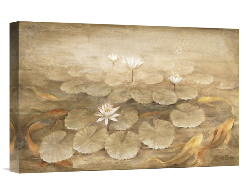 " Koi Pond " by Albena Hristova, 20" H x 30" W, Wrapped Canvas, No Mat