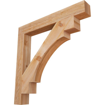 6"W x 48"D x 48"H Merced Block Rough Sawn Bracket, Western Red Cedar