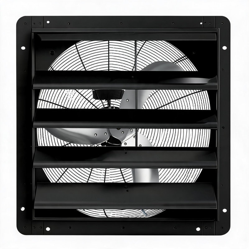 Ventilateur à obturateur mural avec contrôleur intelligent, 18.9" H x 18.9" W x 8.7" D
