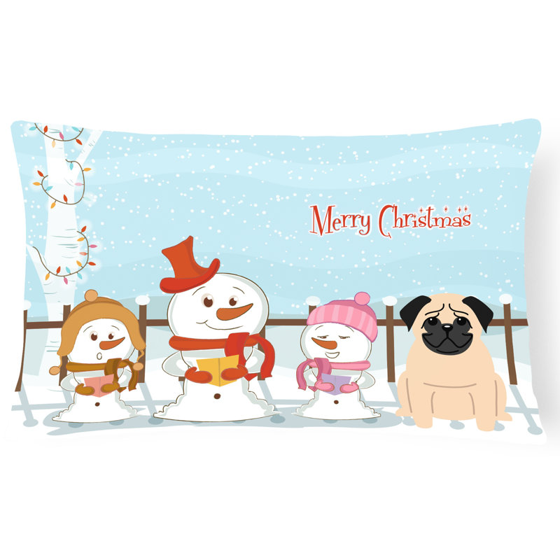 Coussin lombaire intérieur / extérieur Merry Christmas, Fauve