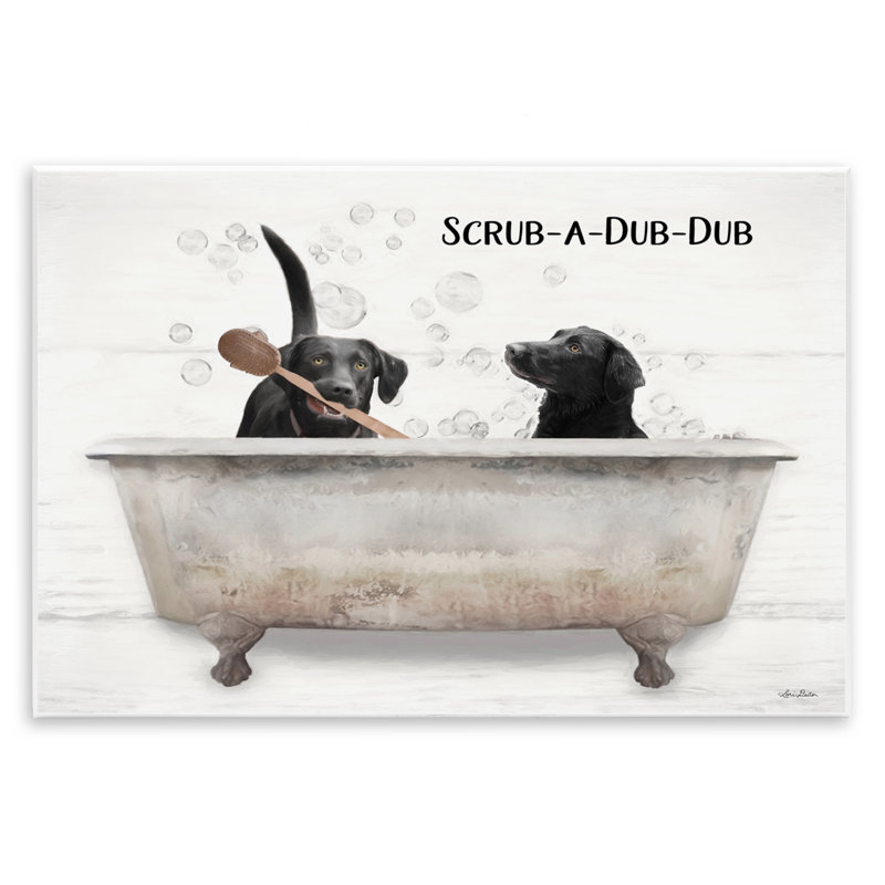 «Scrub a Dub» par Lori Deiter - impression d'art graphique, H 13 po x l 19 po