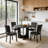 Modern 5-Piece Solid Wood Dining Table Sets For 4, Kitchen Table Set With 4 Upholstered Chairs-1162023891