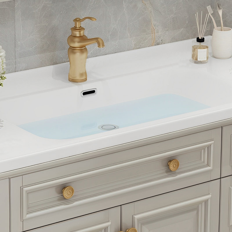 Armoire de salle de bain en bois massif de style américain