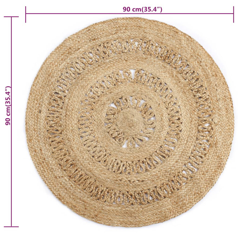 Round Bittinger Solid Colour Shag Area Rug, Round 90cm