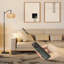 Lampe sur pied à arc avec 3 températures de couleur et ampoule à intensité variable RVB, lampe sur pied de ferme à hauteur réglable avec abat-jour en rotin et en tissu, télécommande et minuterie pour le salon, la chambre à coucher et le bureau