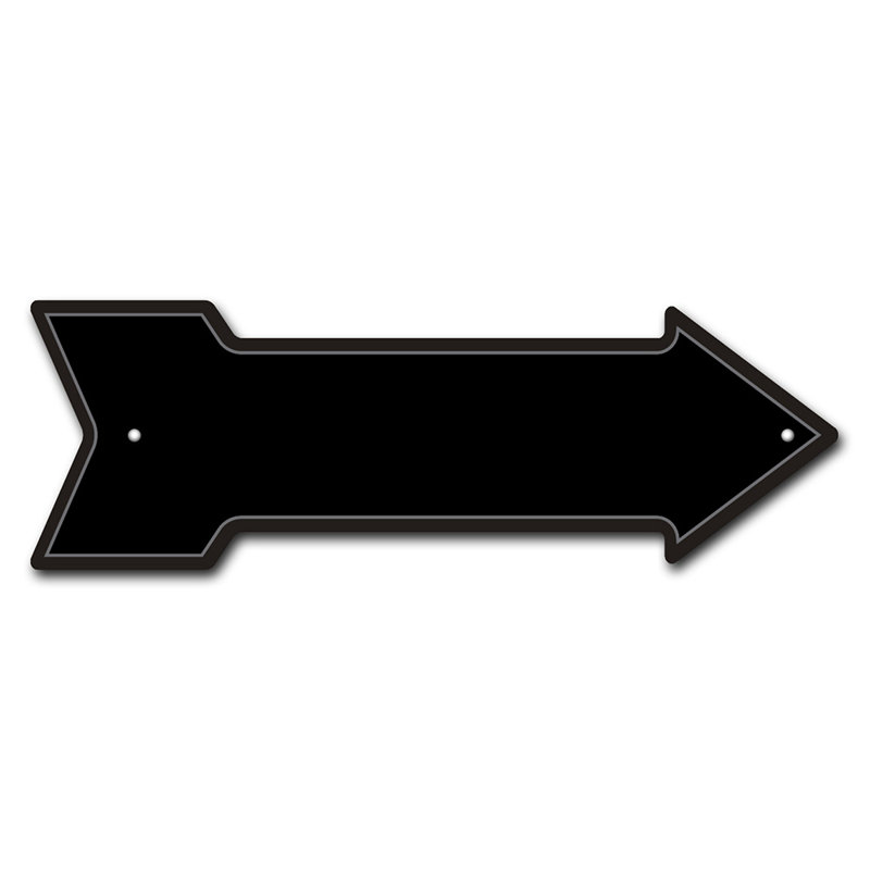 Black 6" x 18" Outdoor Plastic Arrow Sign