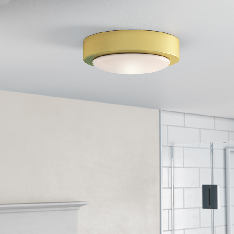 Ascalon Glass Ceiling Mount, Aged Brass