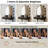 Modern Floating Makeup Vanity With Lighted Arched Mirror, Built-In Outlets & Storage Drawers-115988128
