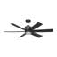 Generation Lighting Fan Teasley Indoor Ceiling Fan with Threaded Downrod, Midnight Black ABS blades and Handheld Remote