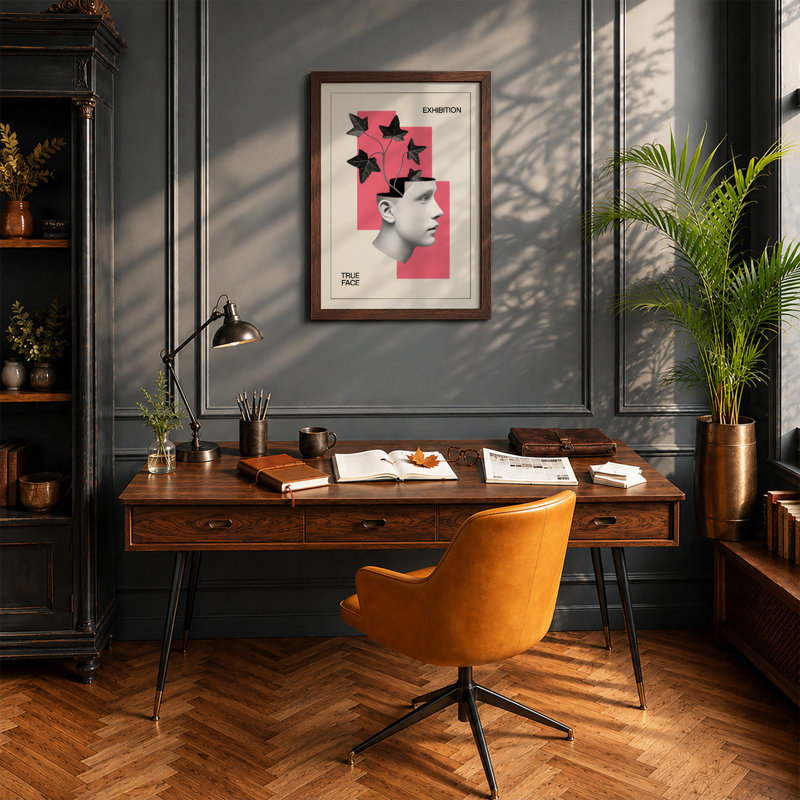 True Face Exhibition Modern - Print, Walnut, A1 - 84.1 x 59.4 cm