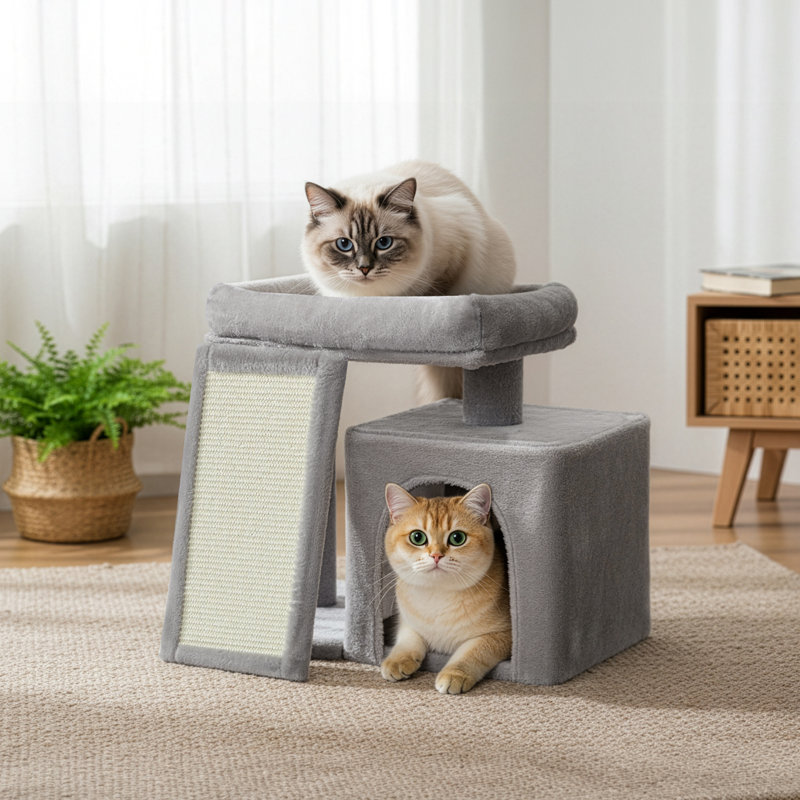 48cm H Cat Tree, Light Grey