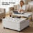 33.5"W Upholstered Square Coffee Table Storage Ottoman With Split Lift Top-124794781