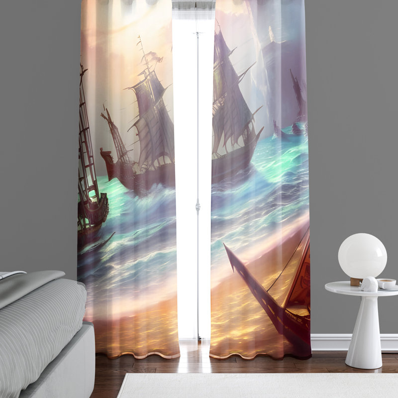 Dipika Semi Sheer Curtain Pair, 20" W x 82" L