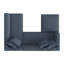 Canapé modulaire en L à 5 places avec repose-pieds et coussins décoratifs, bleu marine-129508285-129508287