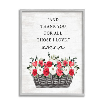 Ba-830, encadré «Thank You Loves Rose Blooms», impression sur bois encadrée